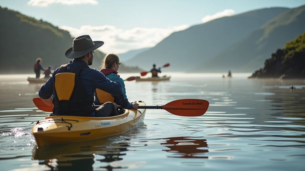 Small group beginner paddling lesson