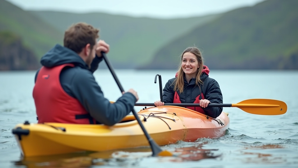 Beginner paddler learning technique